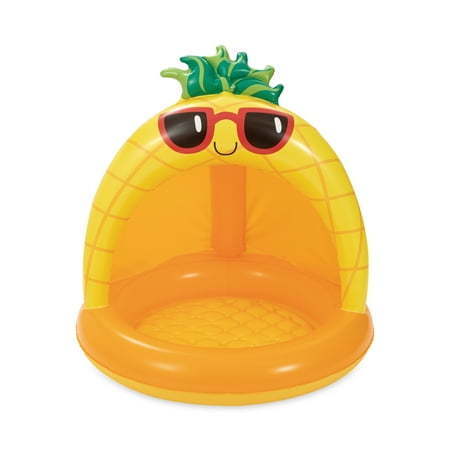 lot 35067 image: Play Day Inflatable Pineapple Shade Pool Orange Ages 1-3