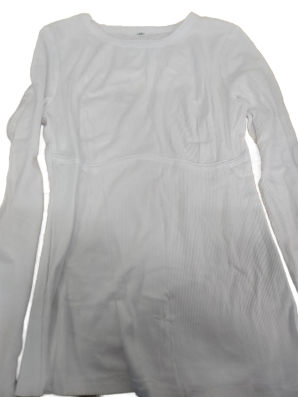 lot 10057 image: White Ribbed Long Sleeve Top -Size XS