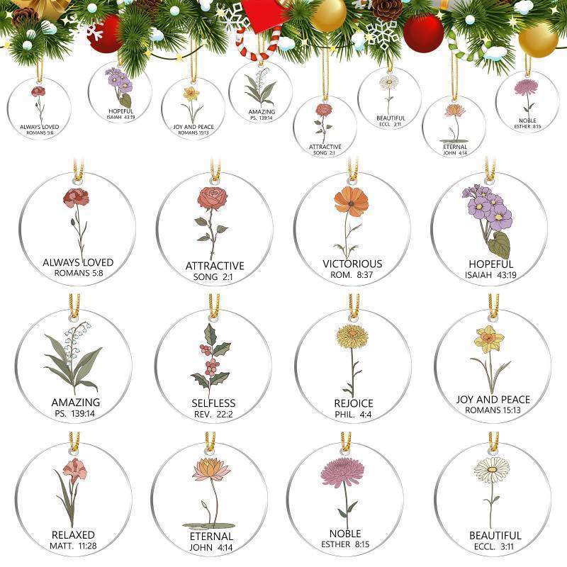 lot 9990 image: 24 Pcs Christian Christmas Ornaments Bulk 3.15 inch