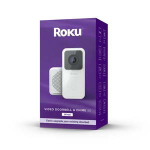lot 38155 image: Roku Smart Home Video Doorbell & Chime SE (Wired)(1-Pack) with Motion & Sound Detection - Voice Controlled - Retail $120