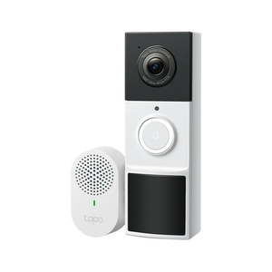 lot 38156 image: TP-Link Tapo Wireless Smart Video Doorbell with 2K Camera. Battery-Operated  Weatherproof  Head-To-Toe View  Two-Way Audio  Smart AI Detection  Local & Cloud Storage. No-Subscription Required - TD21 - Retail $71