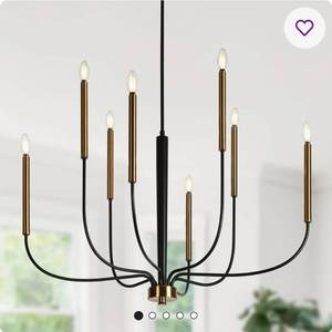 lot 33634 image: Jacinta 8 - Light Dimmable Large 37 Modern Classic  Traditional Dining Room Chandelier - Retail $285
