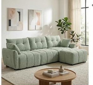 lot 35712 image: ModernMate 110 L-Shaped Modular Sectional Sofa, white (Stock Pic Different) - Retail $339