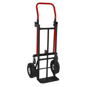 lot 15958 image: 2-in-1 Convertible Hand Truck, 800 lbs. Capacity (Red & Black) - Retail $159