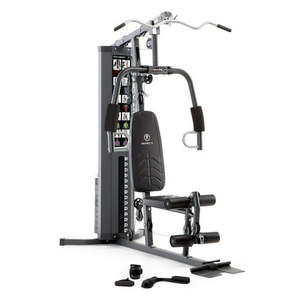 lot 35703 image: Marcy 150 lb. Stack Weight Home Gym MWM-4965SC Full Tricep Lat Butterfly Curl Gym - Retail $650