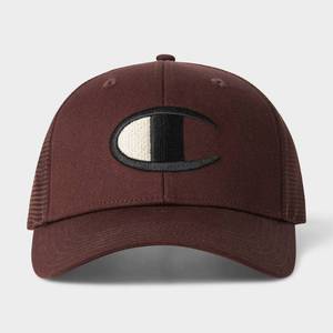 lot 33653 image: Champion Adult Logan Twill Trucker Hat - Maroon