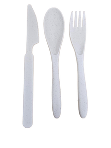 lot 38145 image: Wrova Travel Utensils with Case set of 4,Reusable Wheat Straw Utensils for Camping,BPA Free Cutlery for Kids, Unbreakable Wheat Straw Fork,Knife,Spoon for picnic,camping and kitchen.Beige