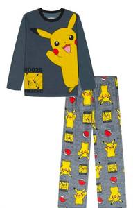 lot 38147 image: Pokemon Boys Long Sleeve Top and Pants Pajama Set, 2-Piece, Size 6-7