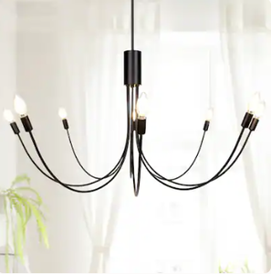 lot 35709 image: Black Tiered Candlestick Chandelier Modern 8-Light Classic Large Dining  - Retail $255