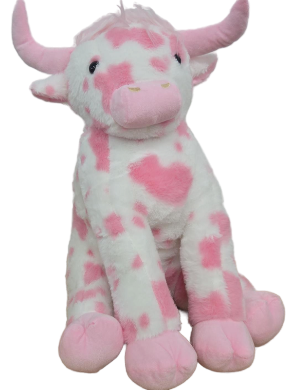 lot 34474 image: Pink and White Spotted Cow Plush Toy (See Pics)