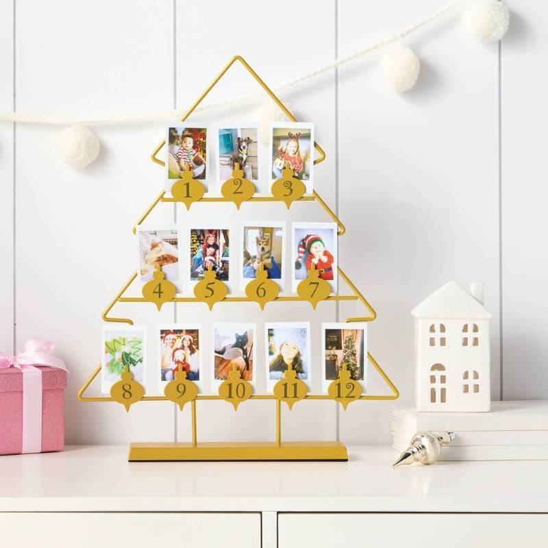 lot 15741 image: Instax Mini Instant Film Gold Metal 12 day Advent Calendar - Wondershop