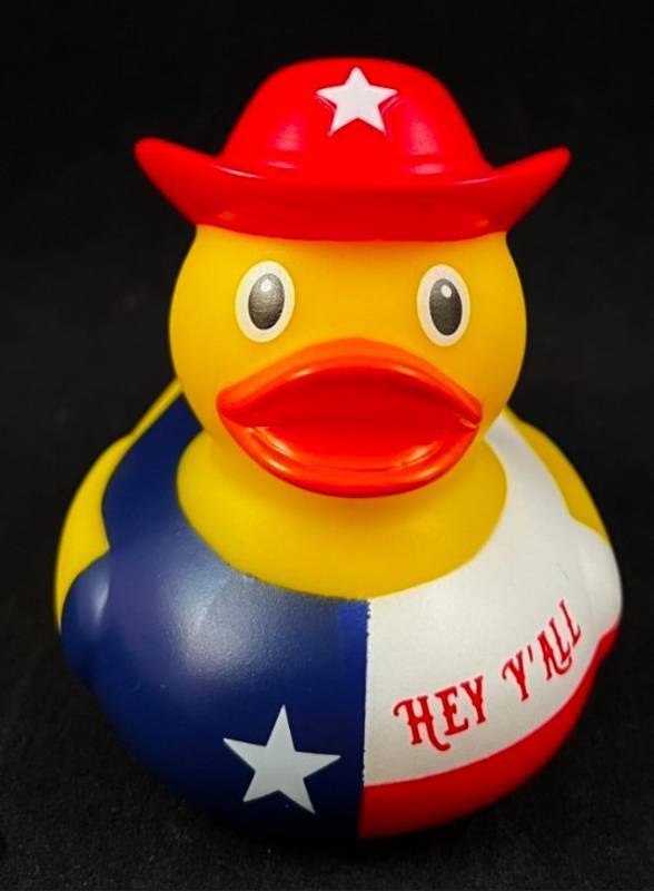 lot 35235 image: Pack of 12 ,Texas Cowboy Duck - Wubby Ducky - Rubber Duck - Approx 2.75  - Retail $60