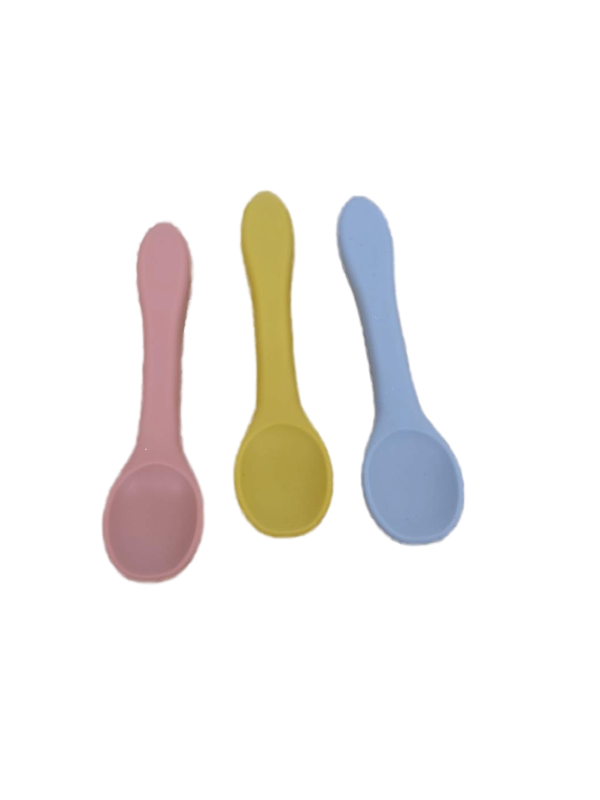 lot 34600 image: Colorful Silicone Baby Feeding Spoons Set