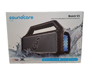 lot 33694 image: Soundcore Boom V2 By Anker, Outdoor Speaker, 80W, Subwoofer, BassUp 2.0, 24H - Retail $99