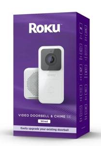 lot 33699 image: Roku Smart Home Video Doorbell & Chime SE (Wired)(1-Pack) with Motion & Sound Detection - Voice Controlled