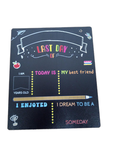 lot 38200 image: First Day of School Sign, 12 X 10 Double Sided First and Last Day Board, Back to School Chalkboard for Kindergarten Preschool, Black