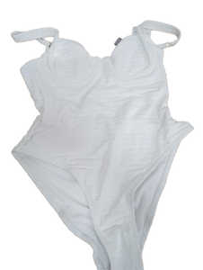 lot 38222 image: Time and Tru White One-Piece Swimsuit Size Medium&nbsp