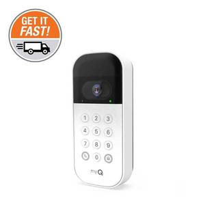 lot 38226 image: myQ Smart Garage Video Keypad - White (No Charger) - Retail $122
