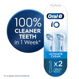 lot 38263 image: Oral-B Toothbrush Heads  iO Ultimate Clean Replacement Brush Heads  White  2 count - Retail $60