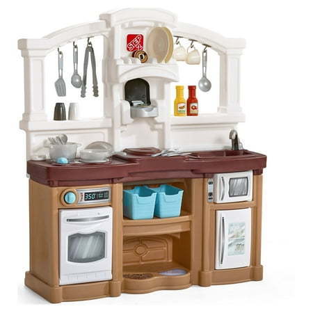 lot 35368 image: Step2 Fun with Friends Tan Toddler Plastic Play Kitchen Play Set (Missing Pieces) - Retail $115