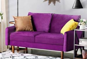 Wayfair 58in Purple Velvet Round Arm Sofa - Retail: $303