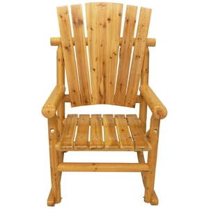 lot 33712 image: Leigh Country TX 95100 Aspen Outdoor Wood Adult Rocker - Natural  (DAMAGED)- Retail $192