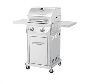 lot 33713 image: Nexgrill2 Burner Stainless Steel Propane Gas Grill with Folding Side Shelves (See Details) - Retail $299