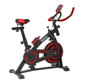 lot 35762 image: Gym Master Spinning Bike with 13 Kg Flywheel, LCD Display, Adjustable Seat and Handlebar  (missing cup holder)- Retail $249