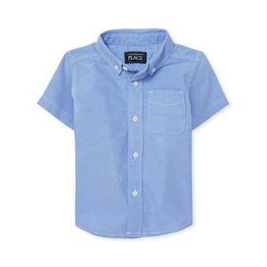 lot 35791 image: The Childrens Place Baby Toddler Boys Short Sleeve Button Up Shirt-Sizes 2T