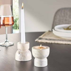 lot 35793 image: Better Homes & Gardens Modern Marble Taper Votive Candleholder Set  -2-Piece