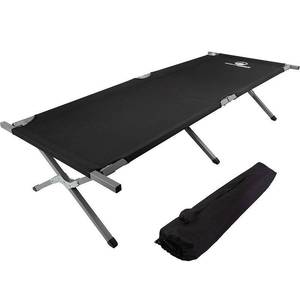 lot 35800 image: Wakeman Portable Folding Camping Cot with Carry Bag, Black  (See Details)- Retail $75