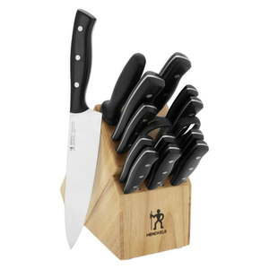 lot 37026 image: Henckels Everpoint 15 PC Triple Rivet Stainless Steel Knife Block Set - Retail $98