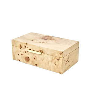 lot 38335 image: Beautiful by Drew Burl Wood Tabletop Storage Box  Decorative Jewelry Organizer with Lid Natural Keepsake Box for Dresser or Shelf  7.5x4.25