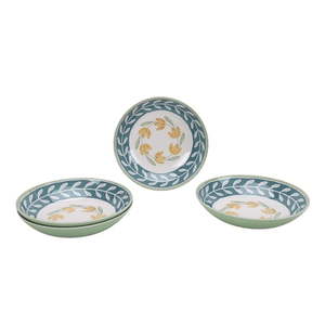 lot 38342 image: Better Homes & Gardens Floral Green Dinner Bowl Set  4-Pack