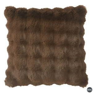 lot 38356 image: Better Homes & Gardens Bubble Faux Fur Decorative Pillow for All Ages  22 x 22  Brown Basket
