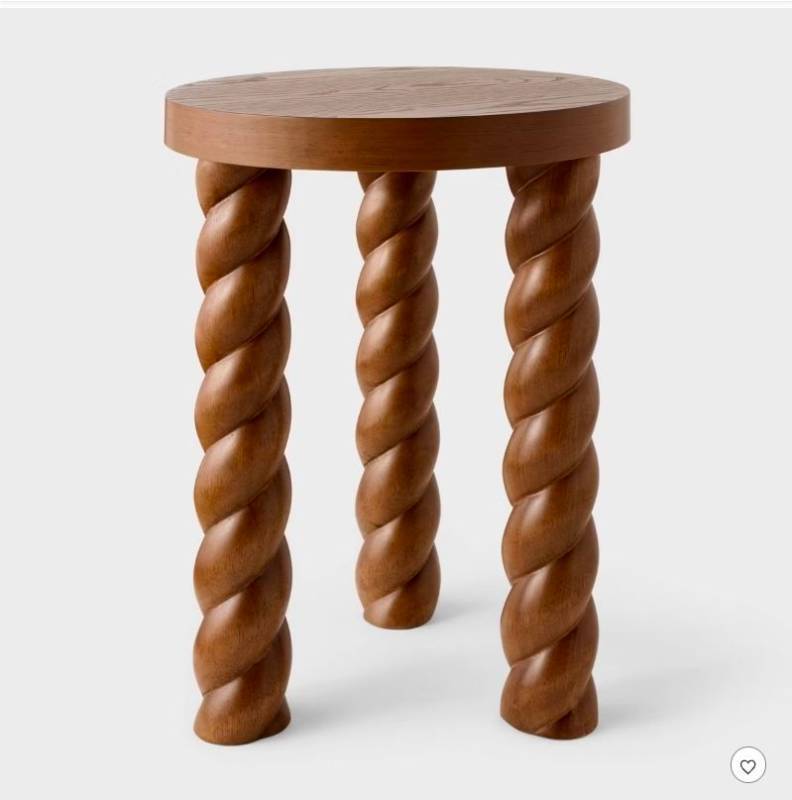 lot 30705 image: Braided Side Table Walnut - Threshold designed with Studio McGee Assembly Required  (One of the legs is wobbly.)- Retail $160