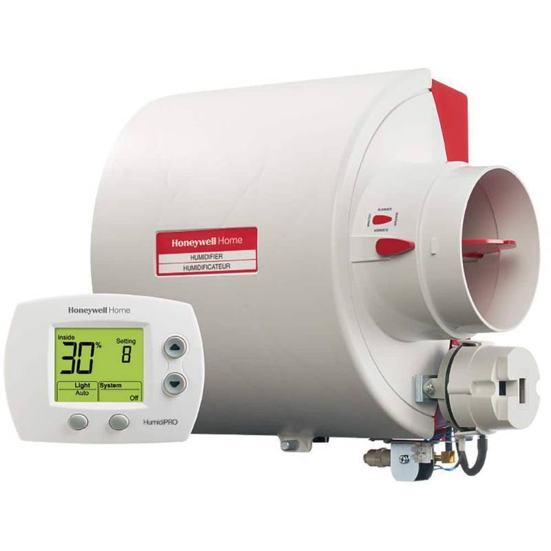 lot 33452 image: 16 Gallon Flow-Through Bypass Whole House Humidifier and Digital Humidistat - Retail $230