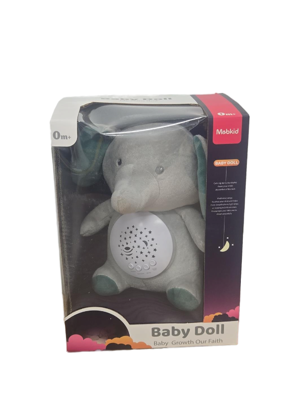 lot 34681 image: Mobkid Baby Doll Elephant Plush with Sound and Light