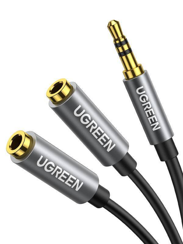 lot 32889 image: Headphone Splitter 3.5mm Audio Stereo Y Splitter Aux Extension Cable Male to Female Dual Headphone Jack Adapter for Earphone Compatible with Switch 2PS4PS5 iPhone iPad, Tablet, Laptop, 7.87
