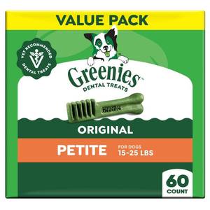 lot 33738 image: Greenies Petite Chewy Original Chicken Flavor Dental Dog Treats - 36oz BEST BY AUGUST 2ND 2027