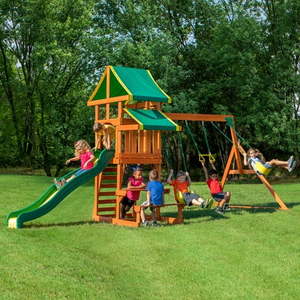 lot 35806 image: Backyard Discovery Tucson Swing Set (just box 3)  - Retail $245
