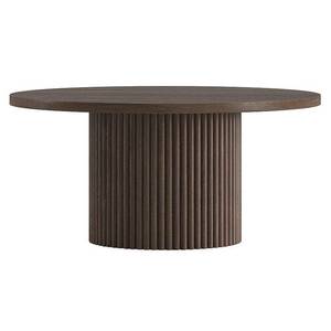 lot 35813 image: Finley & Sloane Round Fluted Coffee Table 32 Wide, Brown - Retail $209