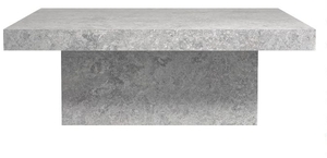 lot 35824 image: Galano Carmelo Coffee Table, Modern Industrial Top Coffee Table, Square Center Table for Living Room, Office, 35.43 D x 35.43 W x 12.28 H, Concrete Cool Grey - Retail $120