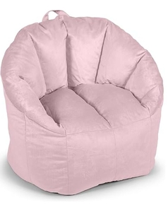 lot 35828 image: Big Joe Milano Plush Desert Rose Beanbag Chair - Retail $64
