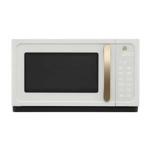 lot 35831 image: Beautiful 1.1 Cu ft 1000 Watt  Sensor Microwave Oven  White Icing by Drew Barrymore -New (Not Powering On) - Retail $160