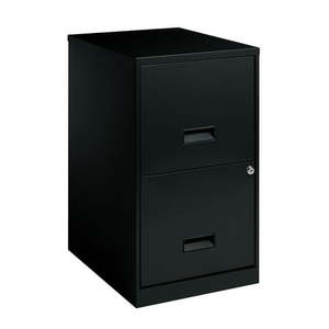 lot 35832 image: Space Solutions 18 Deep 2 Drawer Letter Width Vertical File Cabinet  Black (Cosmetic Damage)- Retail $88