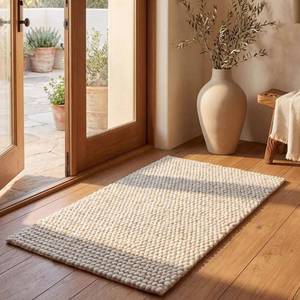 lot 37037 image: SAFAVIEH Natura Feride Geometric Area Rug Ivory  23x 4 - Scandinavian Design Ivory Handmade Wool Blend  Ideal for Living Room, Bedroom, Dining Space, Entryway, Bathroom, Bedside - Retail $70