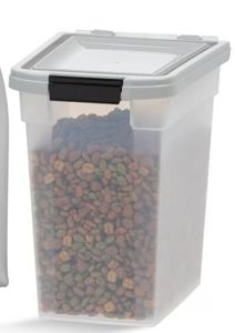lot 37039 image: Clear Plastic Food Storage Container & Scooper with Black Latch Lid