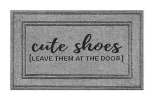 lot 37043 image: Soho Cute Shoes Leave Them at the Door, Apache Mills Gray 18x30 Indoor Outdoor Doormat
