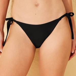 lot 38362 image: Womens Side-Tie High Leg Medium Coverage Bikini Bottom - Shade & Shore Black -Size XL